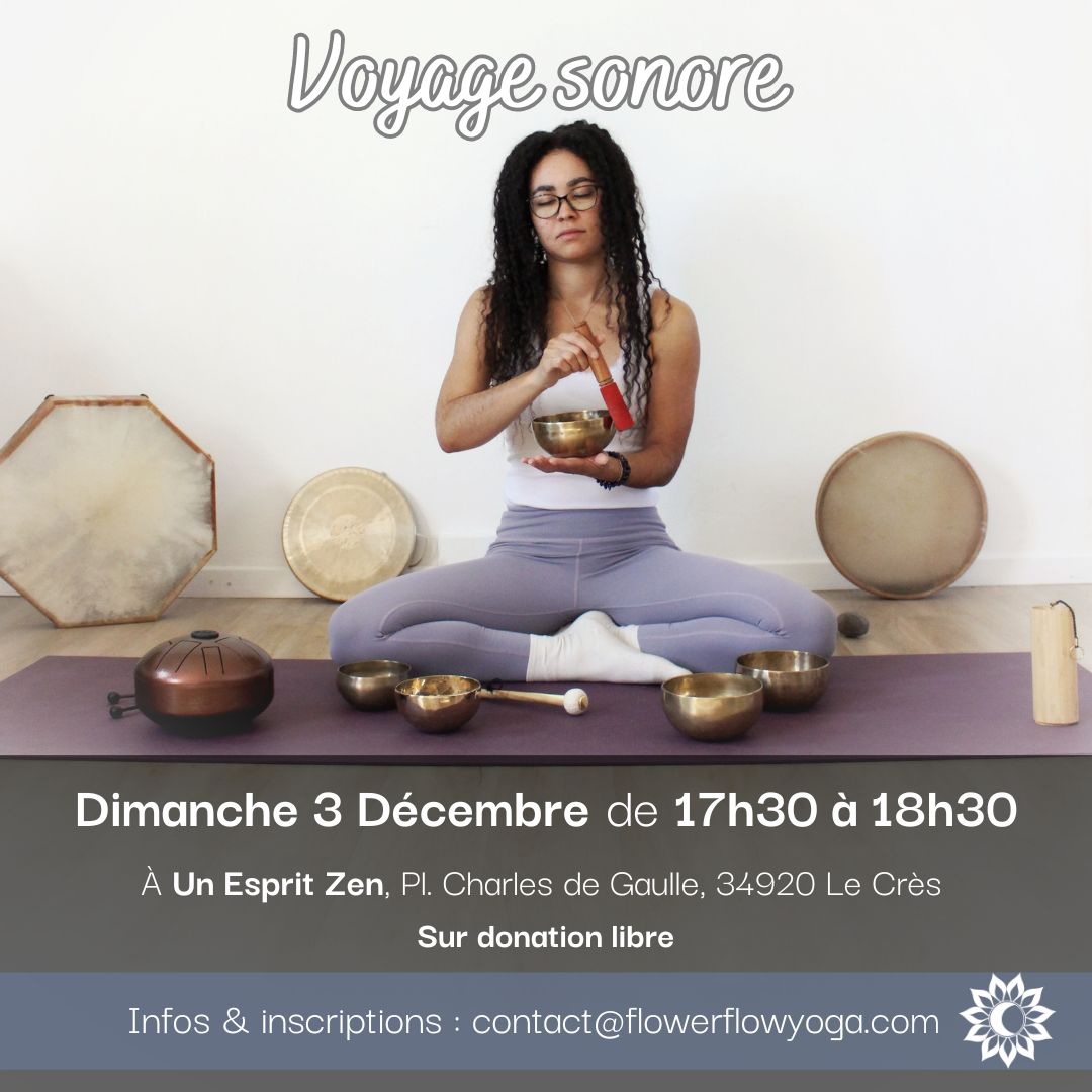 voyage sonore bol tibetain chantants gong tambour montpellier le cres yoga du son bain meditation isis