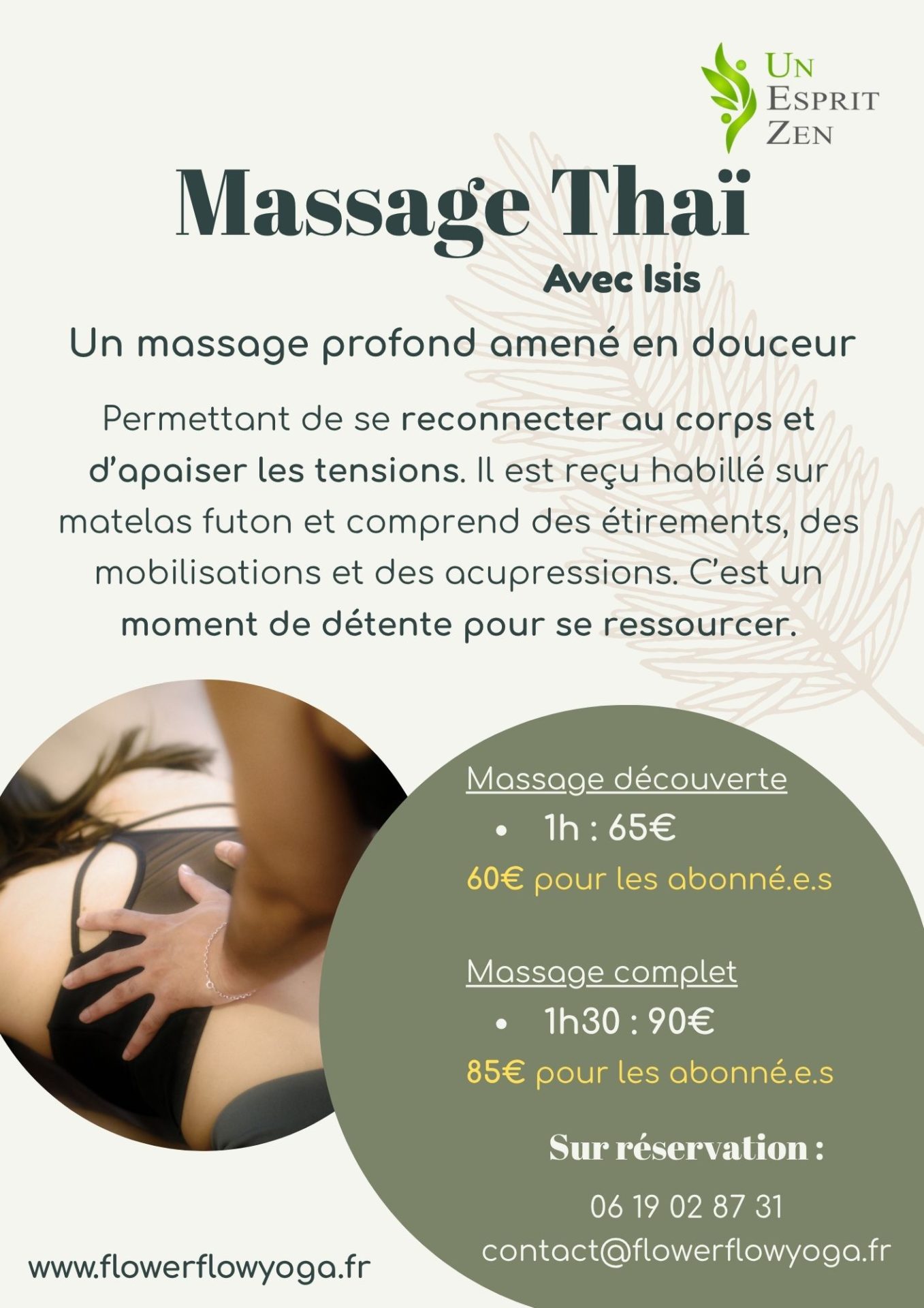 massage thai detente traditionnel futon yoga bien etre therapeutique montpellier le cres